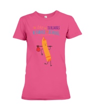 Teacher Crayon Orange Premium Fit Ladies Tee tile