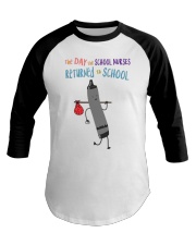 School Nurse Crayon Black Baseball Tee tile
