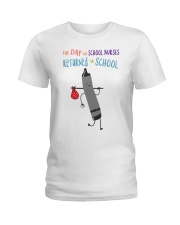 School Nurse Crayon Black Ladies T-Shirt tile