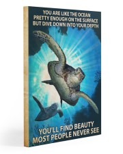 Turtle Dive down into your depth Gallery Wrapped Canvas Prints tile