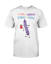 Librarian Crayon Purple Classic T-Shirt front