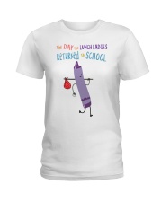 Lunch Ladies Crayon Purple Ladies T-Shirt tile