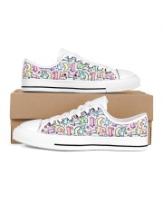 Cute Dachshund Men's Low Top White Shoes inside-left-outside-left