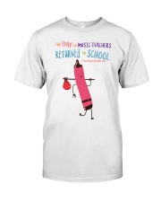 Music Teacher Crayon Red Classic T-Shirt front