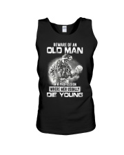Beware of an old man Unisex Tank tile