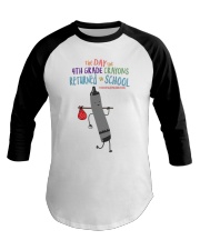 4th Grade Crayon Black Baseball Tee tile