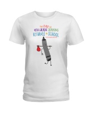4th Grade Crayon Black Ladies T-Shirt tile