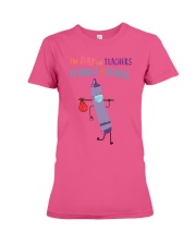 Teacher Crayon Mask Purple Premium Fit Ladies Tee tile