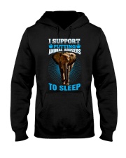 I support putting animal abusers to sleep Hooded Sweatshirt tile