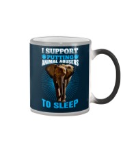 I support putting animal abusers to sleep Color Changing Mug tile