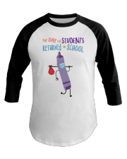 Students Crayon Mask Purple Baseball Tee tile