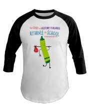 History Teacher Crayon Green Baseball Tee tile