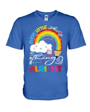 Teacher Every little thing is gonna be ok V-Neck T-Shirt tile