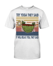 Turtle Yoga upside down Classic T-Shirt front
