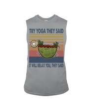 Turtle Yoga upside down Sleeveless Tee tile