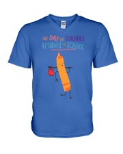 Nhq97 Teacher Orange V-Neck T-Shirt tile