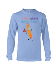 Teacher Crayon Mask Orange Long Sleeve Tee tile