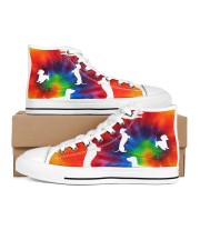 Dachshund Tie Dye Men's High Top White Shoes tile