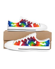 Dachshund Tie Dye Women's Low Top White Shoes tile