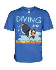 Back to school Diving into Kindergarten V-Neck T-Shirt tile