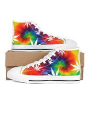 Tie dye Men's High Top White Shoes tile