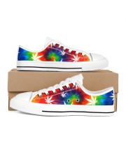Tie dye Men's Low Top White Shoes inside-right-outside-right