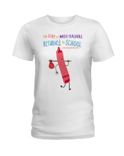 Math Teacher Crayon Pink Ladies T-Shirt front