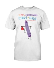History Teacher Crayon Purple Classic T-Shirt front