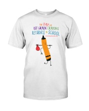1st Grade Crayon Orange Classic T-Shirt front