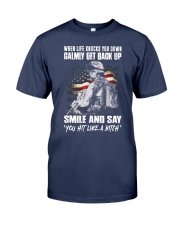 Whe life knocked you down Premium Fit Mens Tee tile