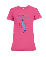 1st Grade Crayon Blue Premium Fit Ladies Tee tile