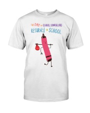 School Counselor Crayon Pink Classic T-Shirt front