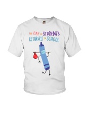 Students Crayon Mask Blue Youth T-Shirt front