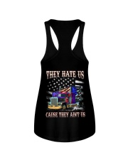 Trucker they hate us because they ain't us Ladies Flowy Tank tile
