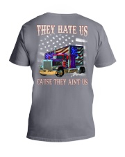 Trucker they hate us because they ain't us V-Neck T-Shirt tile