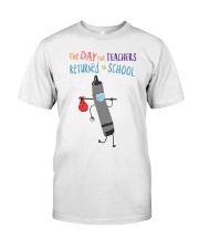 Teacher Crayon Mask Black Classic T-Shirt front