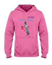 Teacher Crayon Mask Black Hooded Sweatshirt tile