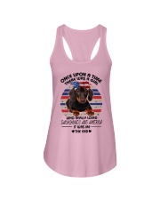 Dachshund and America Ladies Flowy Tank tile