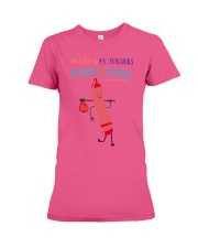 PE Teacher Crayon Premium Fit Ladies Tee tile