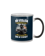 Veteran My level of sarcasm Color Changing Mug tile
