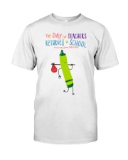 Teacher Crayon Green 2 Classic T-Shirt front