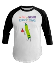 Teacher Crayon Green 2 Baseball Tee tile