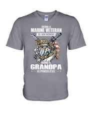 Veteran Honor Grandpa Priceless V-Neck T-Shirt tile