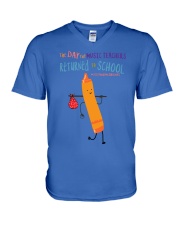 Music Teacher Crayon Orange V-Neck T-Shirt tile