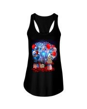 Sloth Fourth of July Ladies Flowy Tank tile