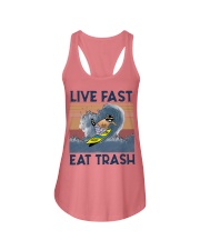 Surfing Live Fast Eat Trash Ladies Flowy Tank tile