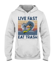 Surfing Live Fast Eat Trash Hooded Sweatshirt front