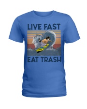 Surfing Live Fast Eat Trash Ladies T-Shirt tile