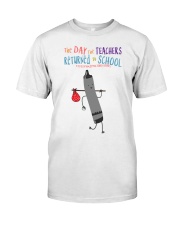 Teacher Crayon Black Classic T-Shirt front