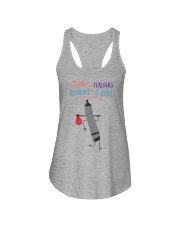 Teacher Crayon Black Ladies Flowy Tank tile